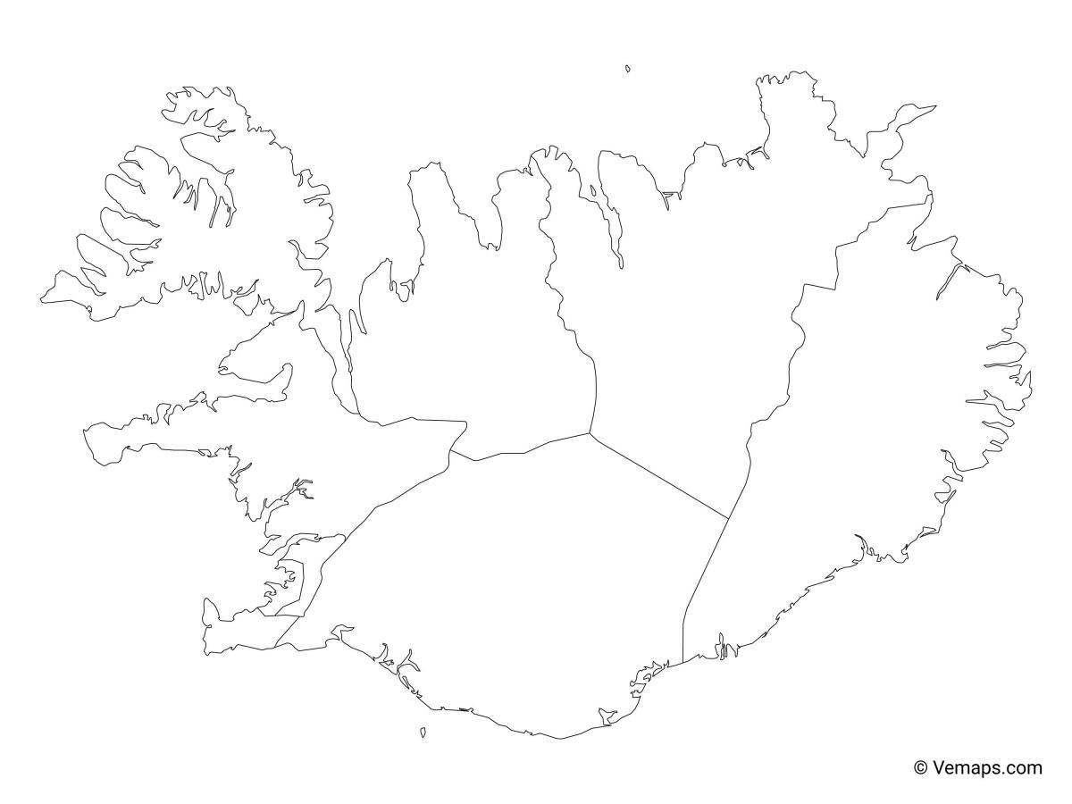 Mapa de contornos de Islandia