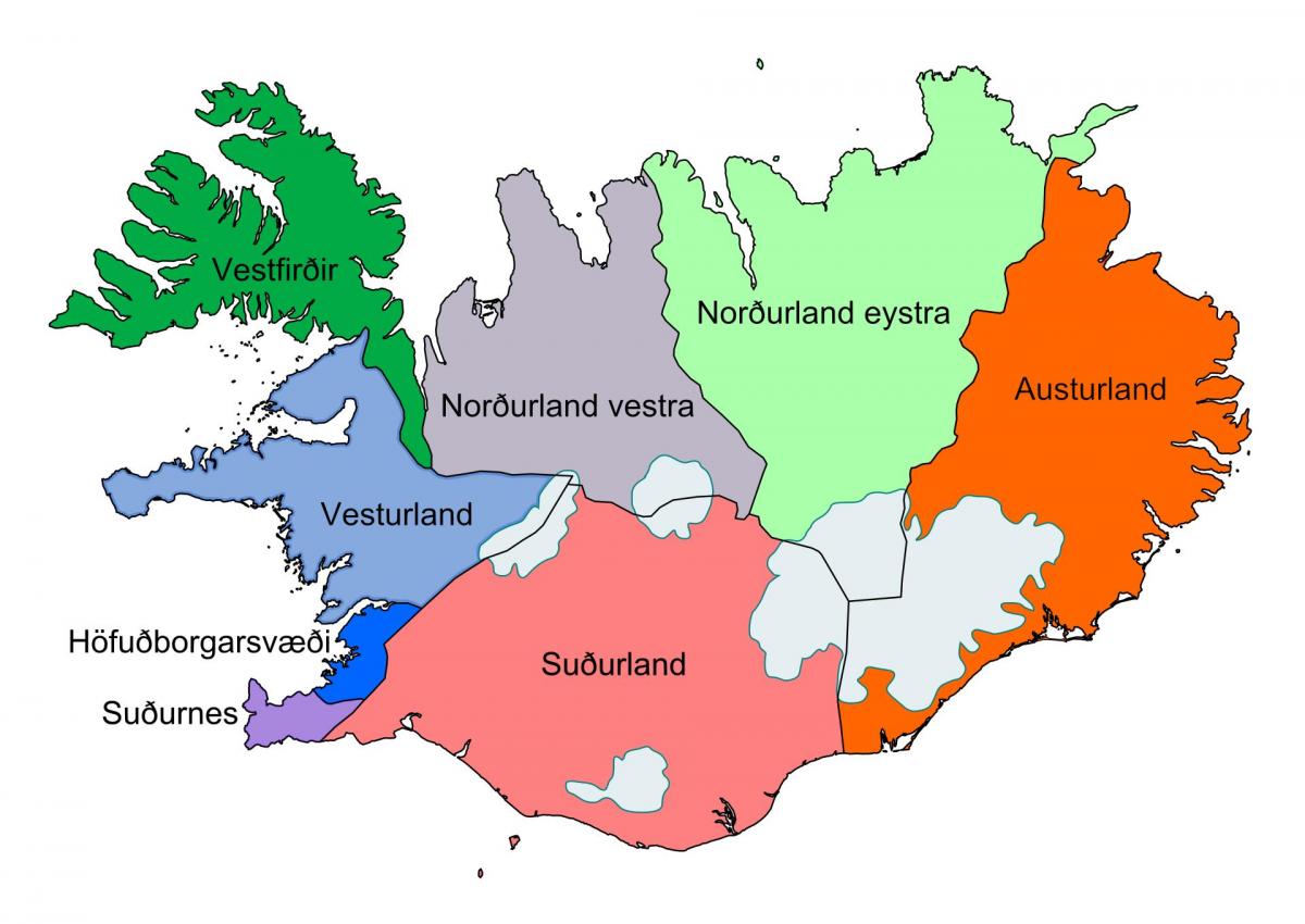 Mapa del estado de Islandia